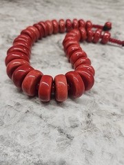 Ceramic Coral Colored Necklace Ten Thousand Villages Fair Trade Beautiful 9in
