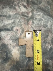 Vintage Estate Natural Stone Cross, Healing Energy 2.25 Inches Tall X 1.8 Wide