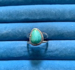 Artisan Crafted Natural Sonoran Gold Turquoise Solitaire Ring in Sterling-Size 6