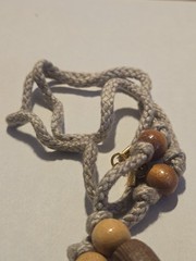 Vintage Seashell & Wood Beads Necklace Unisex Boho Hippie Chic Handmade