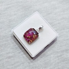 Beautiful RedCopper Quartz Gemstone Pendant Sterling Silver Handmade Cut Jewelry