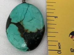 One-of-a-kind GENUINE NATURAL TURQUOISE STONE NECKLACE, 16 INCHES, Hand-Made