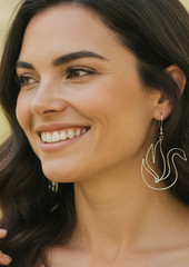 Handmade Swan Earrings German Silver Wire Made To Order In Silver or Gold