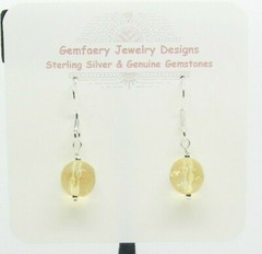 Sterling Silver Faceted Natural CITRINE Gemstone Earrings #1743…Handmade USA