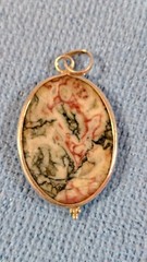 Large Nat. Rosetta Jasper Pendant in .925 Sterling Silver –Stmt Gemstone Jewelry