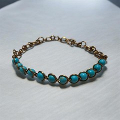 Howlite Turquoise Beaded Handmade Anklet Bracelet Adjustable