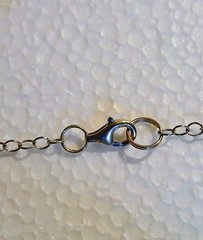 Vintage Tigereye Wood Bead Graphic Feldspar Teardrop Silver Metal Lobster Clasp
