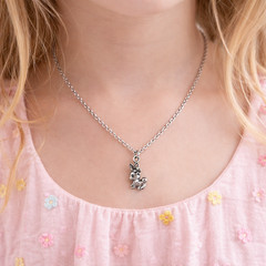 Baby Bunny Charm Necklace – Surgical Steel Charm & Rolo Chain – Lobster Clasp