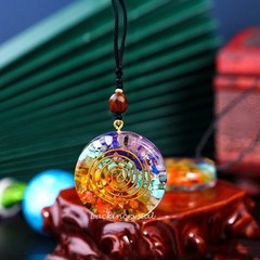 Seven Veins Energy Pendant Necklace Women Men Orgone Rainbow Crystal Necklack