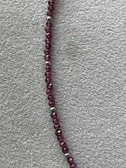 FACETED MICRO RED GARNET Stainless HEART Pendant Dainty Choker Necklace 16.25”