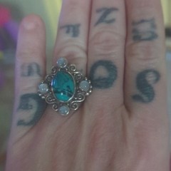 SAJEN Sterling Silver Turquoise And Moonstone Ring, Size 7.5
