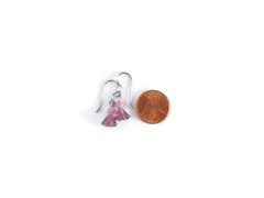 Purple and Pink Flower Czech Glass Bead Earrings, Handmade with Vintage Beads