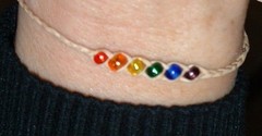 (2) Rainbow Wish Friendship Bracelet Gay Lesbian Pride