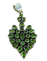 Peridot Gemstone Pendant in Silver Setting Crystal