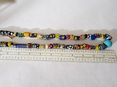Trade Beads Hand Painted Recycled Metal Lobster Clasp 12 in Single Strand