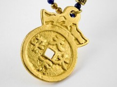 Mixed Materials Handmade Chinese Themed Pendant Necklace Multi Color Beads