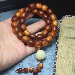 12mm High-Oil Cypress Wood Bead Automotive Pendant Buddhist Prayer Bead Bracelet