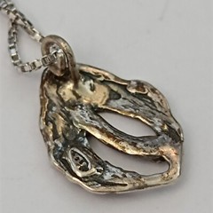 Sterling Silver Dainty Necklace Abstract Art Nouveau Inspired Pendant Small VTG