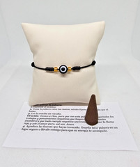 PULSERA NEGRO OJO TURCO 7 NUDOS / 7 KNOT BRACELET PARA PROTECCION CONTRA EL MAL