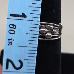 Handcrafted Silver Tone Abacus Look Wire Wrap Fidget Ring Size 7 Moving Beads