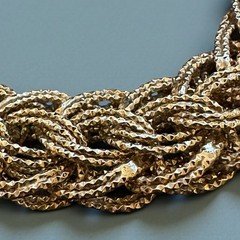 1980s Byzantine Turkey OT Sterling Silver Gold Vermeil Bracelet 7.5” 17.7g