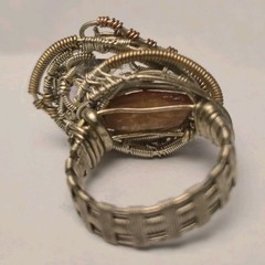 Handmade Wire Wrapped Rings Set Of 2 Copper Citrine Amethyst Quartz Size 10
