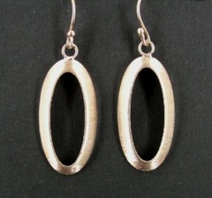 Earrings Rose Gold Vermeil over Sterling Silver 925 Oval Texture Pierced Dangle