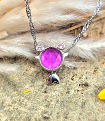 Natural Meteorite 925 Gold Fish Pendant Necklace