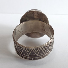 TABRA STERLING SILVER CARVED ONYX BEETLE SCARAB RING SIZE 10