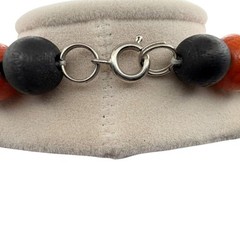 Tribal Boho 28″ Wood Bead Necklace Brown Black Botanical Harvest Philippines