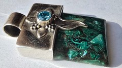 Sterling Silver Chrysocolla/Malachite Pendant