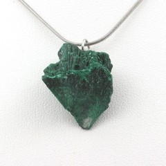 stones And Minerals. Raw Malachite Necklace. 31.75 Ct. Kipushi Mine, Haut-Katan