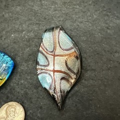3 Handmade Fused Art Glass Pendants Artisan Jewelry Dichroic