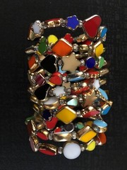 SK Artisan Wrap Bracelet Vintage Glass Beads