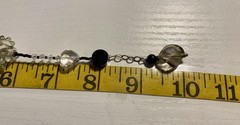 Gorgeous Artisan Lampwork Beaded Bracelet In Black And White Adjustable To 9”