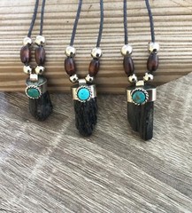 Black Tourmaline necklace, Black Tourmaline Pendant, Natural Crystal Pendant