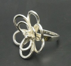 Genuine Stylish Sterling Silver Ring Flower Solid 925 With CZ Handmade Empress