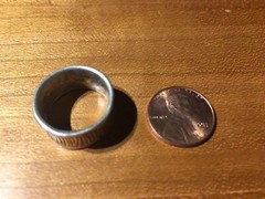 Sterling Silver .925 Contemporary Modern Ring Size 6 Concave w Rib Marks Etching