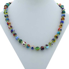 Glass Of Venice Murano Glass Necklace Shorter Length 17-Inches – Italian Millefi