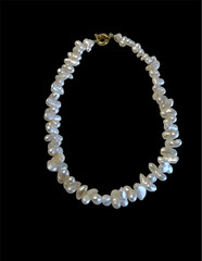 Biwa Stick Pearl Necklace Handmade USA New with Tag