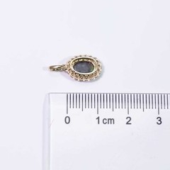 Halo Diamond Tsavorite Australian Black Opal Pendant ONLY 18k Yellow Gold