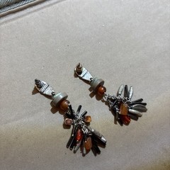 Chico’s Silver Metal Boho Hippie Stone Post Multicolor Dangle Earrings Jewelry