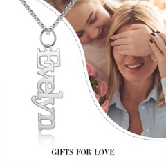 Custom Dangle Name Necklace – Gold Rose Gold or Silver Name Necklace