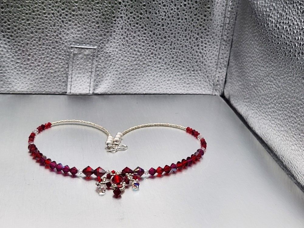 Handmade, one of a kind, Swarorvski crystal beaded necklace