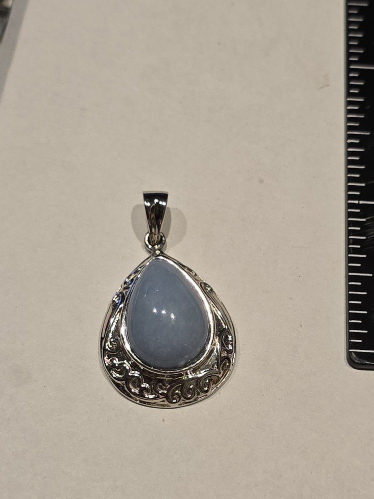 Sterling Silver 925 Angelite Tear Drop Pendant