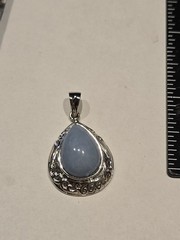Sterling Silver 925 Angelite Tear Drop Pendant