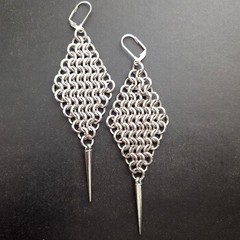 La Mort Vient Aether Earrings Stainless Steel Chainmaille