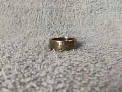 2002 Kennedy Half Dollars size 11 coin ring handmade mixed metals (A)
