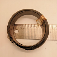 Ebony Wood Bangle Bracelet vintage Handmade Tanzania 210 mm Dia 14 mm width #11