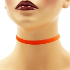Orange Yellow Velvet Choker 3/8 inch (9 – 10 mm) wide custom adjustable necklace